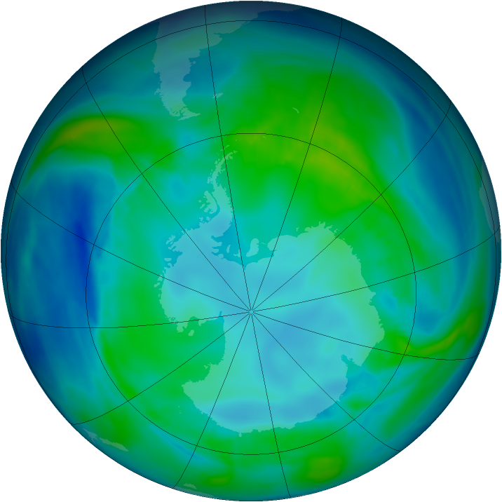 Antarctic ozone map for 02 May 2008